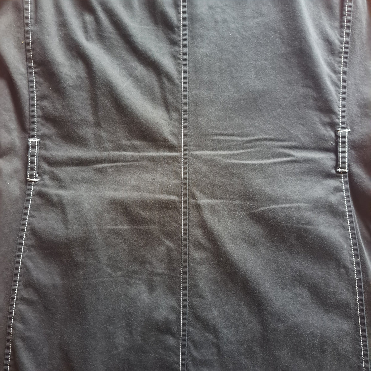 90's Vintage White Stag Black Denim Stretch Knee-Length Dress