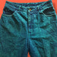Vintage Aqua Green "Wave" Acid Wash High Waist Jeans