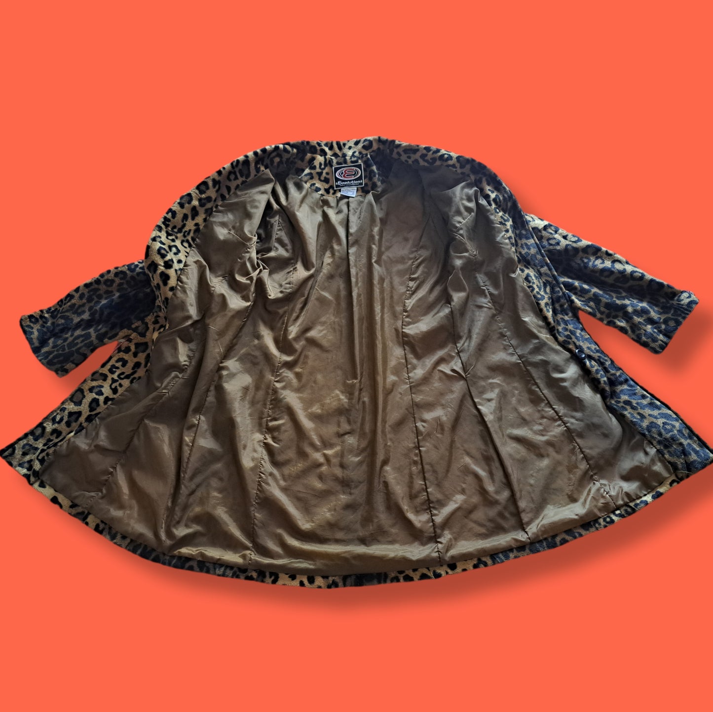 90's Evolution not Revolution Leopard Print Half-Length Jacket | Vintage Y2K Glam Coat