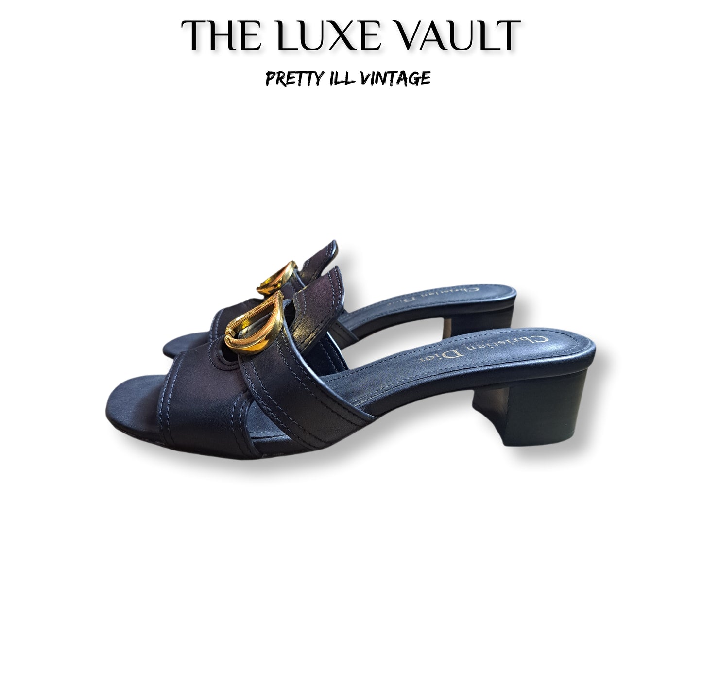 Modern "Christian Dior" 30 Montaigne Heeled Mules