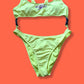 80's Style Speedo x Forever 21 Neon Lemon High-Cut Detachable One-Piece Swimsuit | Retro Sport Bikini