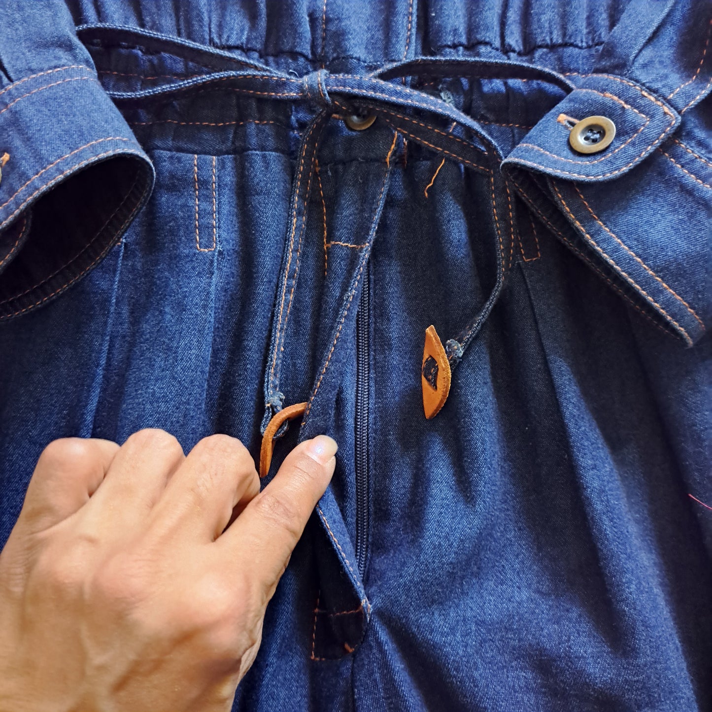Vintage "Liz Claiborne" Denim and Tan Romper
