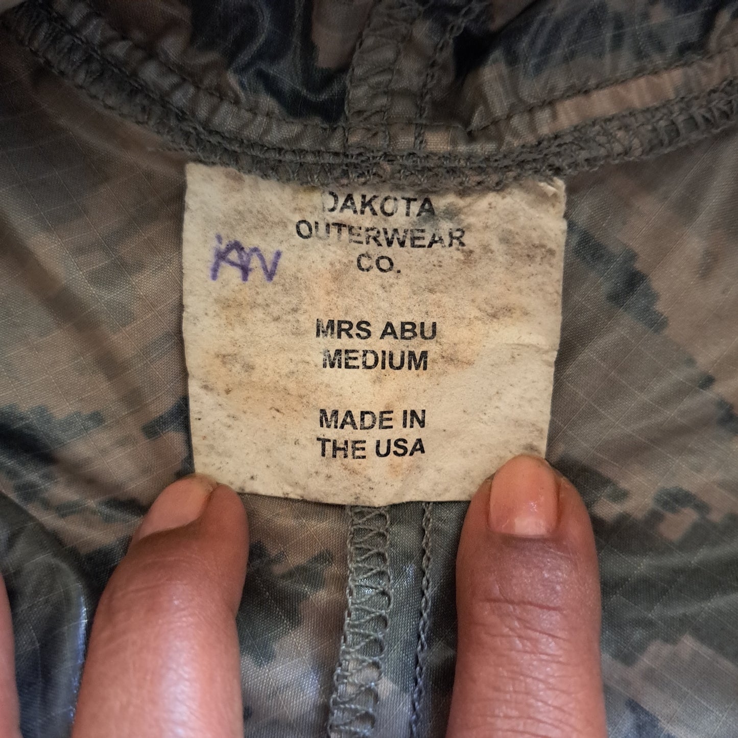 Vintage Army Camouflage "Dakota Outerwear" Hooded Jogging Rain Suit
