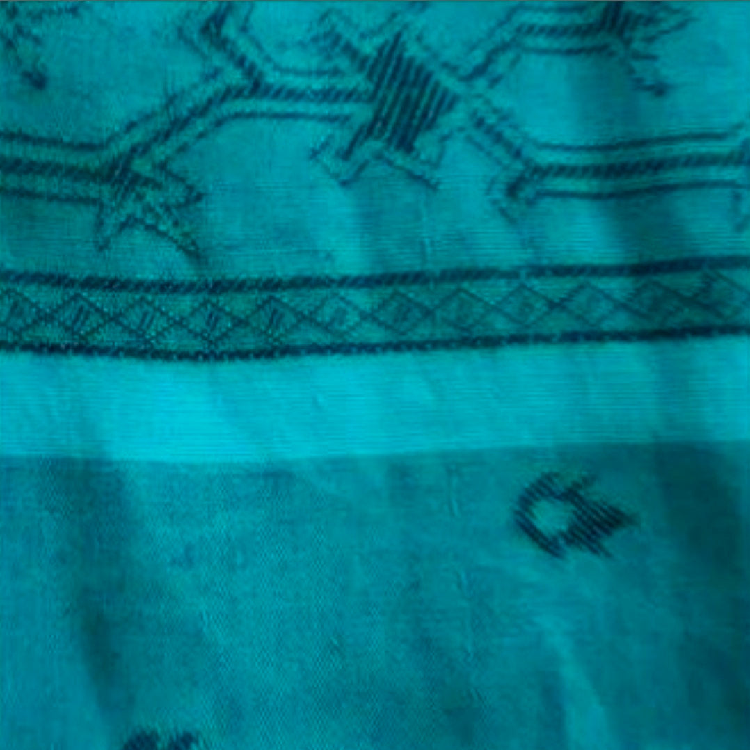 90's Turquoise Western Silky Button Up | Unisex Vintage Cowboy Style