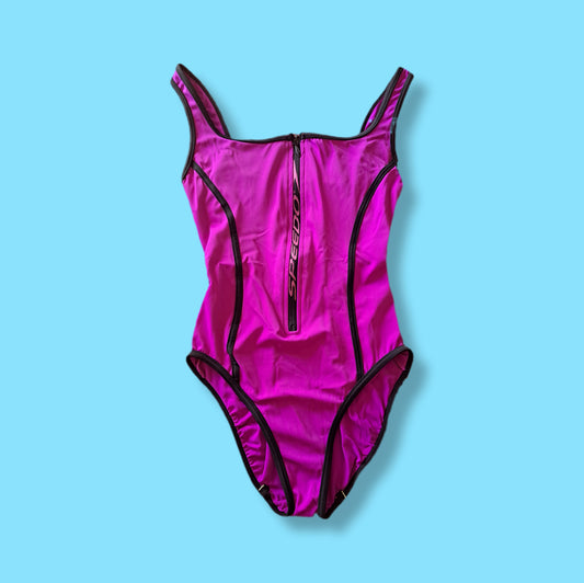 Vintage Fuscia "Speedo" Cut Out Bathing Suit Swimsuit