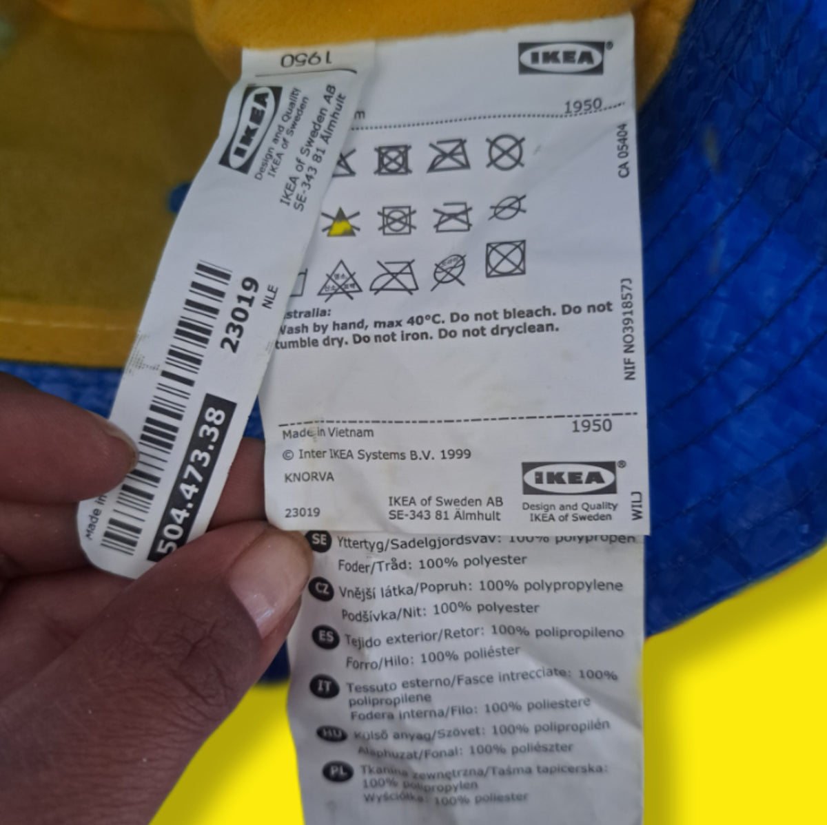1999 IKEA Royal Blue Bucket Rain Hat | Vintage Waterproof Y2K Accessory
