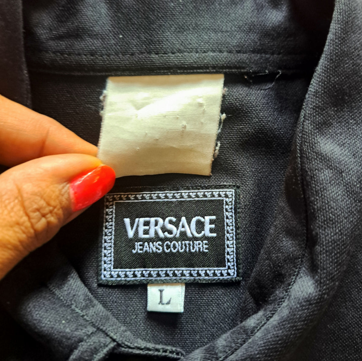 90's Versace Jeans Couture Black Button-Up Shirt | Vintage Italian Designer