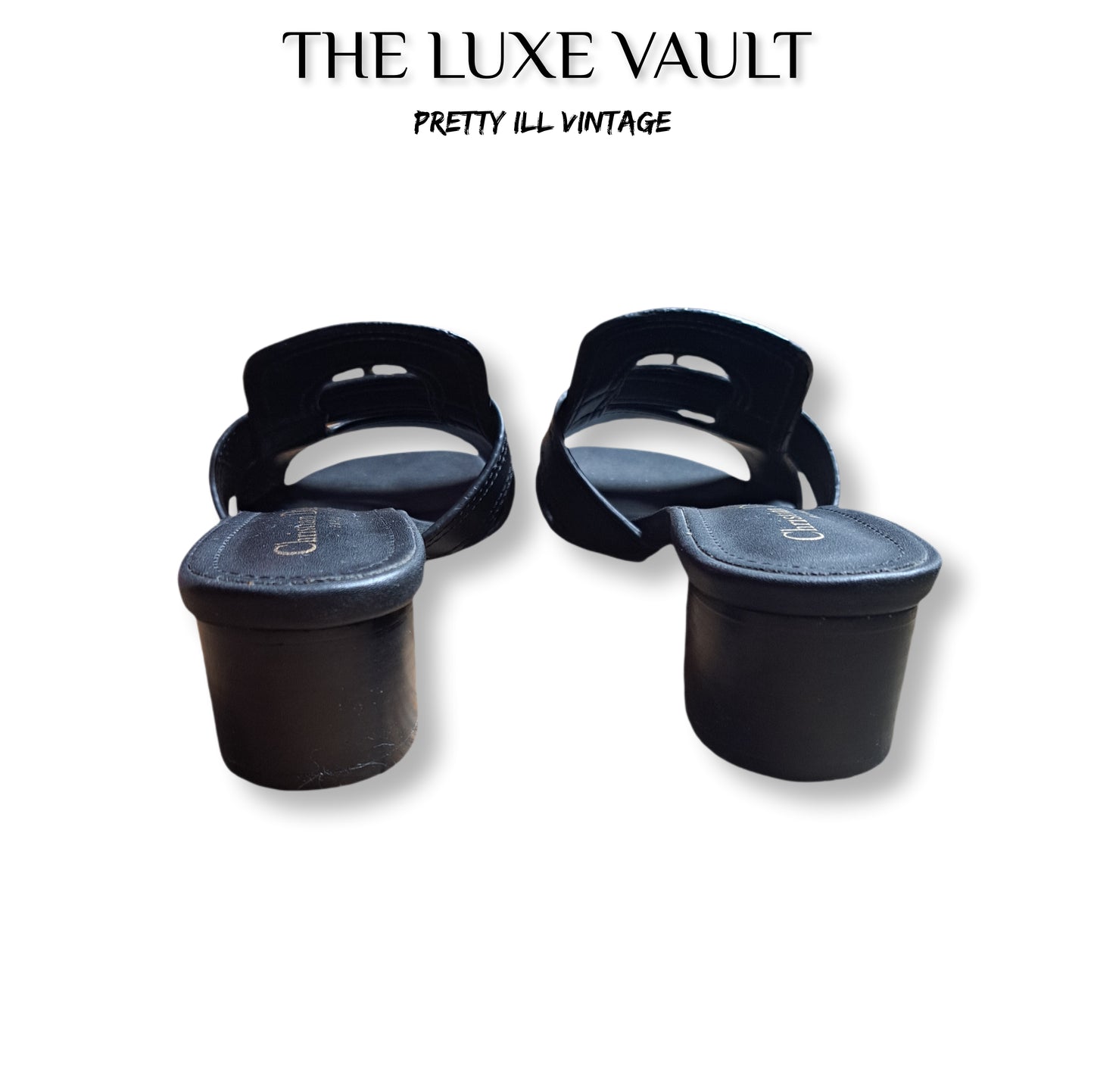 Modern "Christian Dior" 30 Montaigne Heeled Mules
