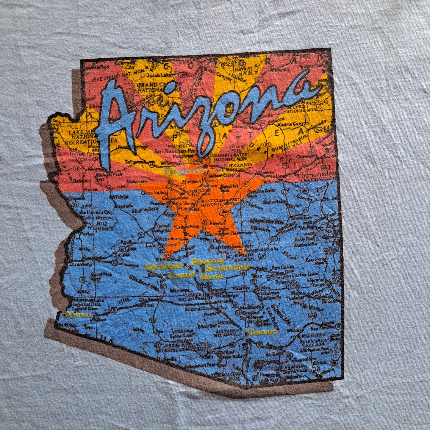 Vintage "Arizona Map" Single Stitch T-shirt
