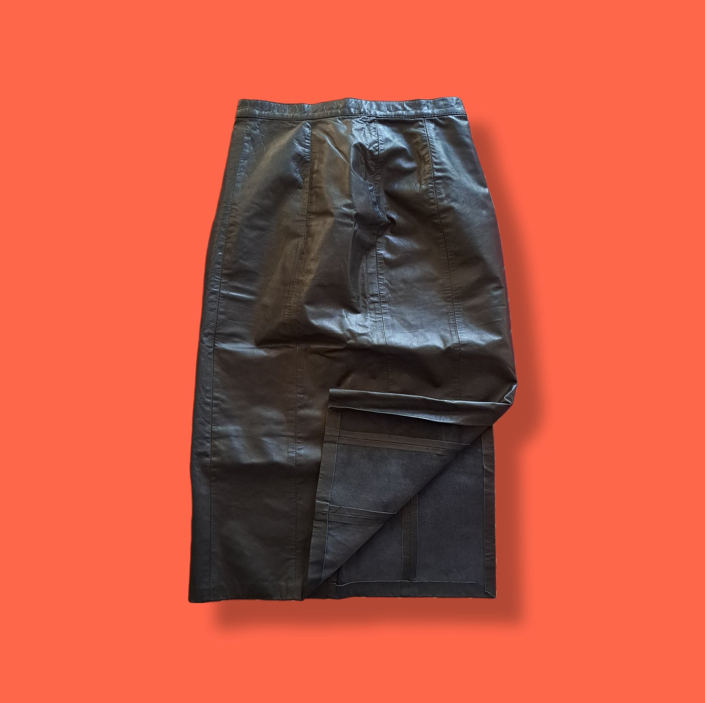 Vintage "Tino Rienzi" Leather Midi Skirt