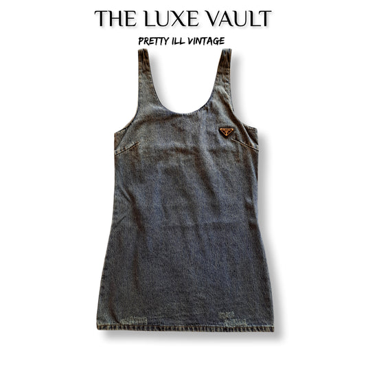 Modern "Prada" Organic Denim Mini Dress - NWT