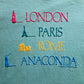 1989 Vintage Turquoise Collared Paris London Rome Destination Tee