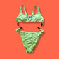 80's Style Speedo x Forever 21 Neon Lemon High-Cut Detachable One-Piece Swimsuit | Retro Sport Bikini