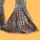 90's Vintage Lip Service Leopard Spandex Bell Bottom Romper Jumpsuit | One Piece
