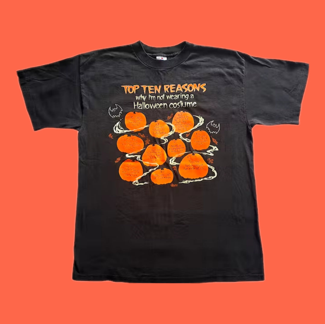 Vintage "Top 10 Reasons" Glow-in-the-Dark Halloween Graphic T-shirt