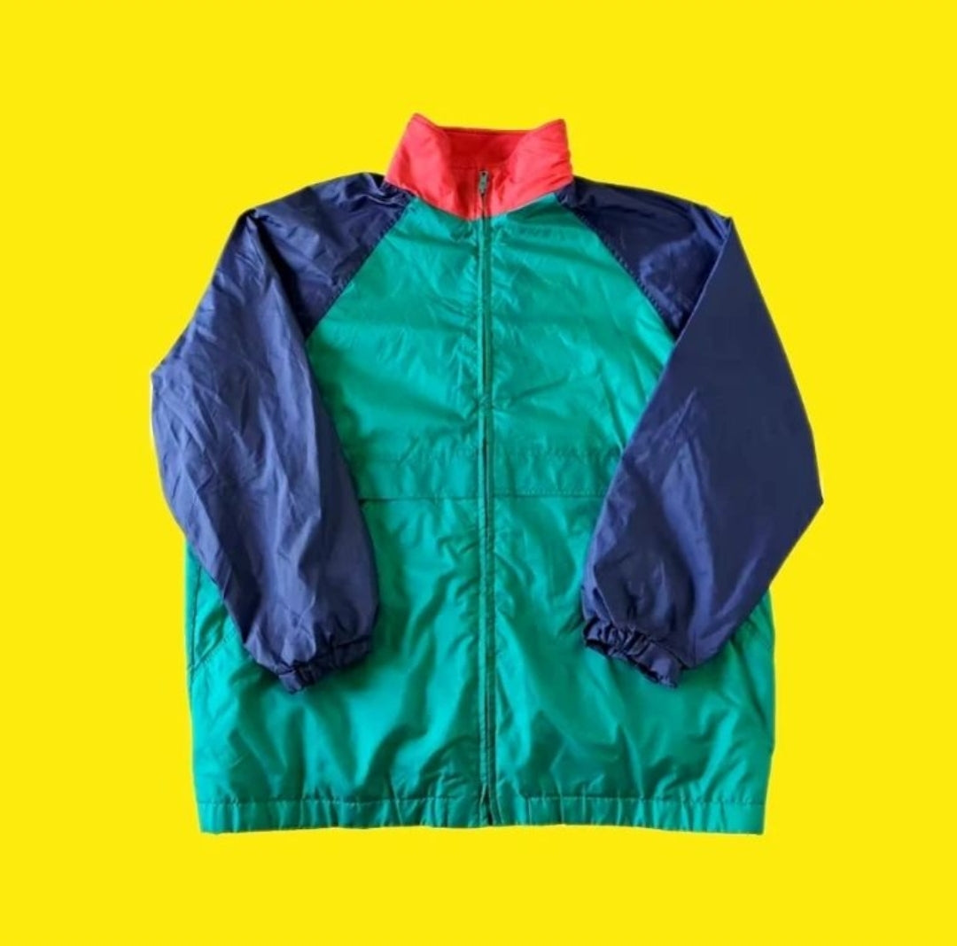 Vintage "Current Seen" Windbreaker Jacket - Green