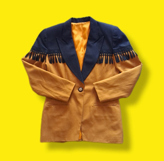 Vintage Honeycomb "Rafael" Chandelier Fringe Blazer