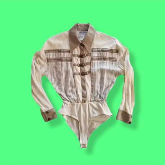 Vintage "Place Vendóme" Striped Bodysuit