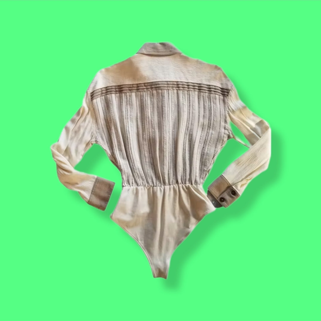 Vintage "Place Vendóme" Striped Bodysuit