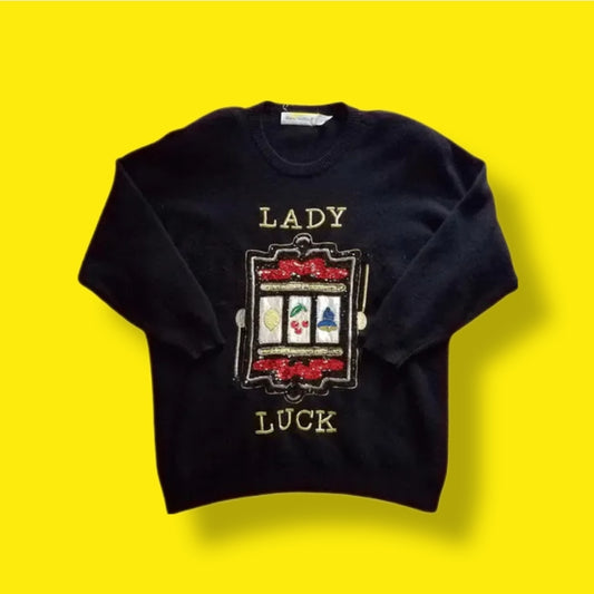 Vintage "Lady Luck Slot Machine" Sweater