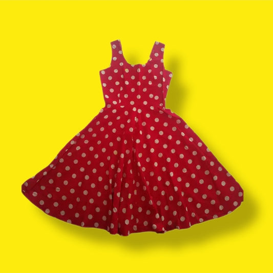 Vintage Red & White Polka Dot "Bespoke" Dress