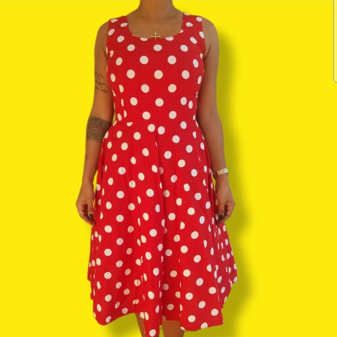 Vintage Red & White Polka Dot "Bespoke" Dress