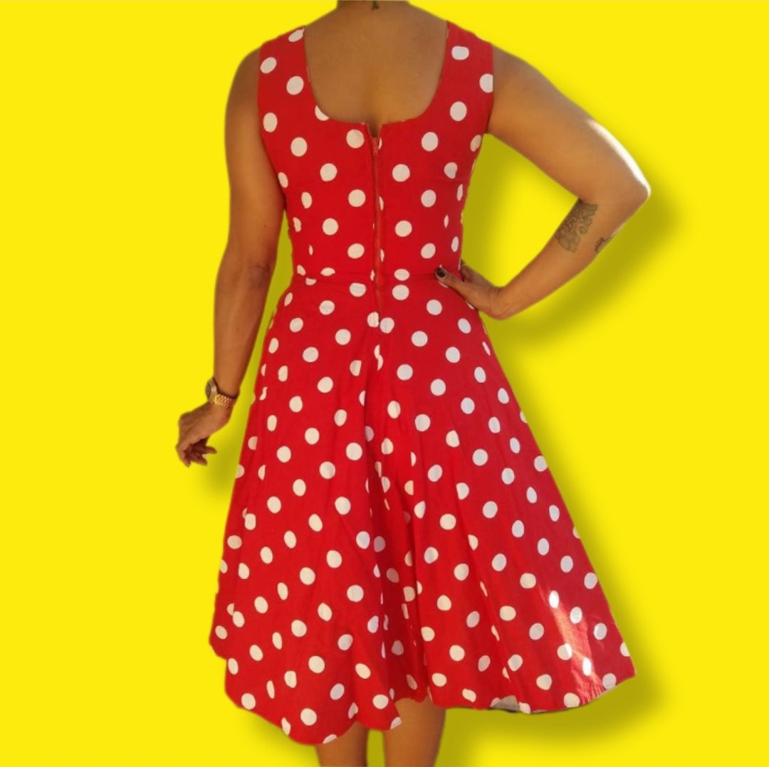 Vintage Red & White Polka Dot "Bespoke" Dress