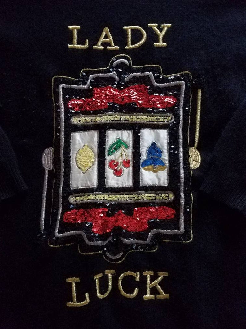 Vintage "Lady Luck Slot Machine" Sweater